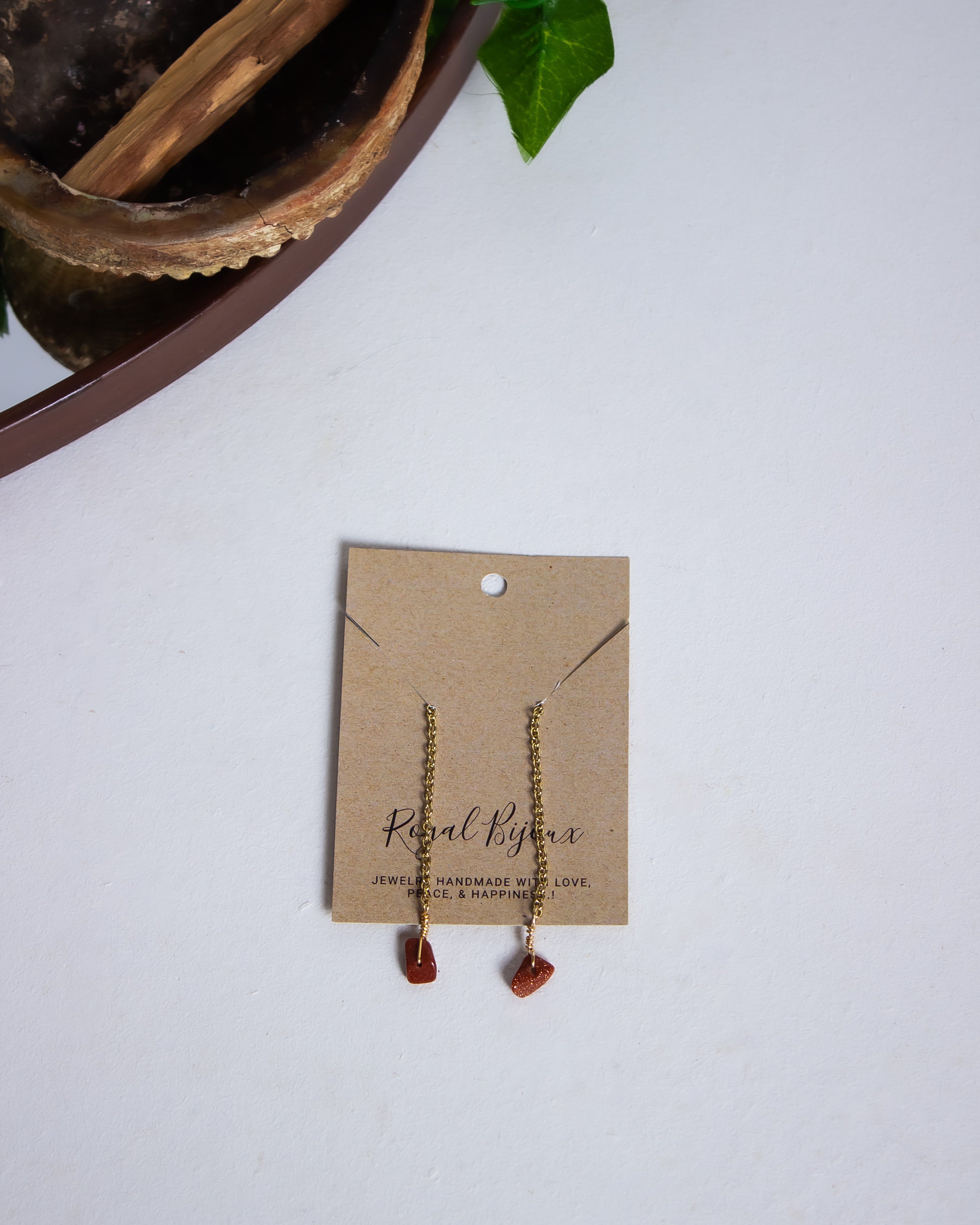 Gold Chain Crystal Chip Earrings