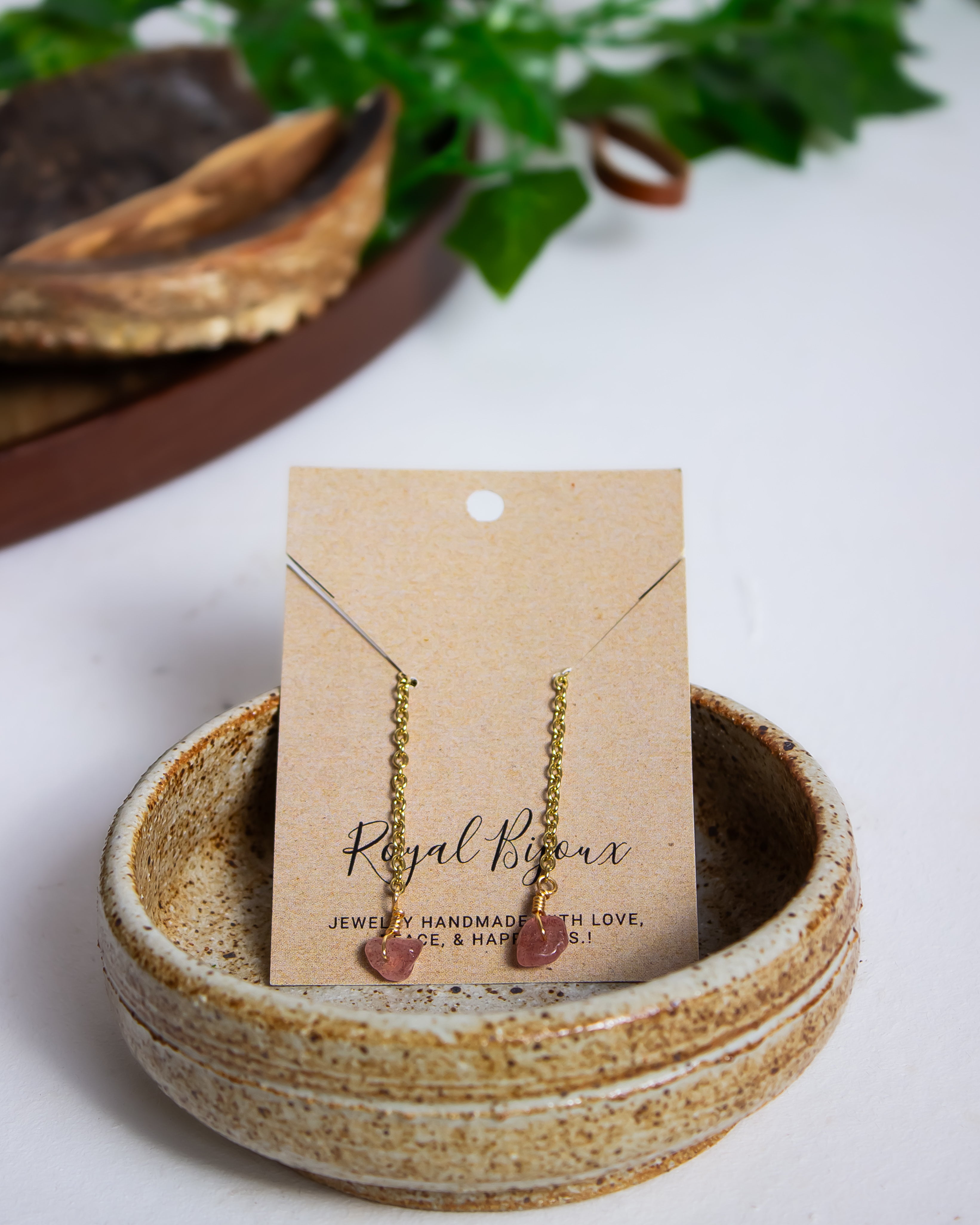 Gold Chain Crystal Chip Earrings